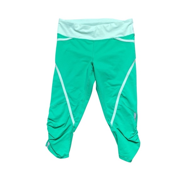 LULULEMON Run: Pace Crop Green Size 6 - Picture 2 of 12